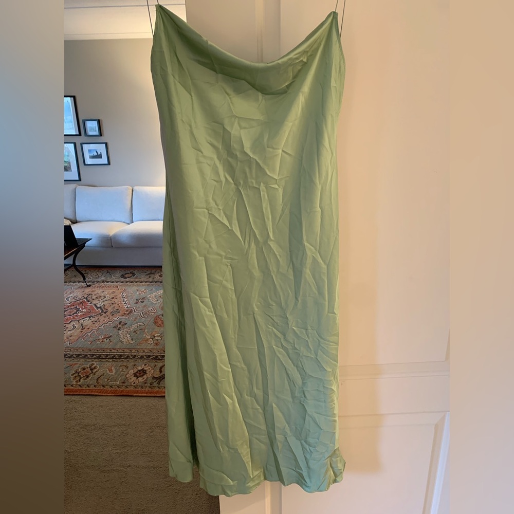 Satin Low Cut Back Dress